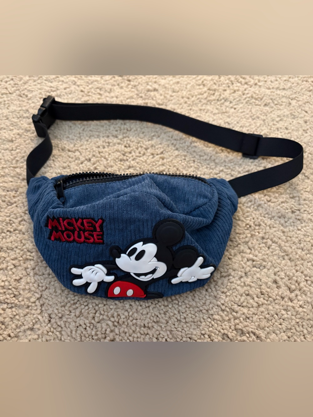 Disney Mickey Mouse Navy Blue Kids Waist Bag with Character Applique